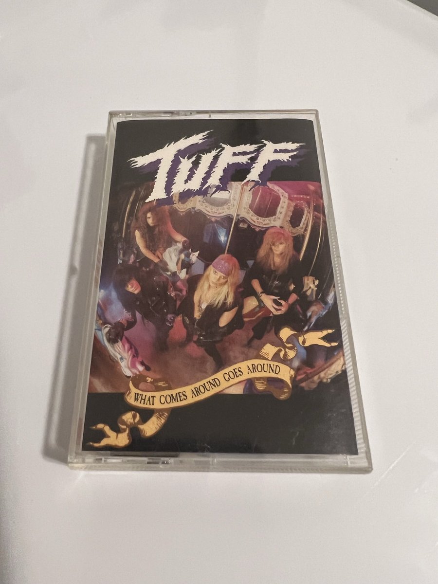 Yet another one of my old cassettes from back in the day.  Here is the debut from Tuff, What Comes Around, Goes Around. #HairMetal #GlamMetal #OldCassettes #MetalTwitter #ShittyWayToListenToMusic
