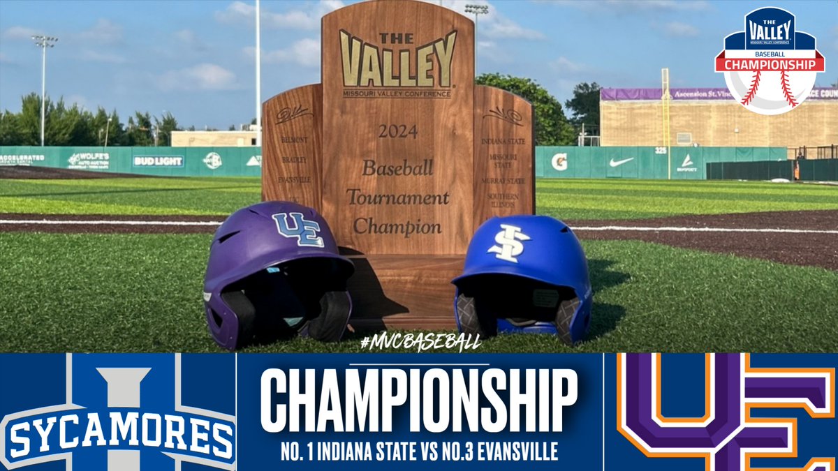 Evansville has a chance to win the 2024 #MVCBaseball Championship with the win over Indiana State tonight. First pitch at 6:50pm CT‼️

See you soon‼️

Follow Along⬇️
📊bit.ly/3Kiipoo
📺bit.ly/3KfJSac