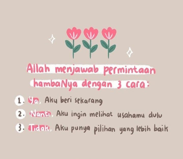 dokyeomuin's tweet photo. Percaya ga?

sebentar lagi Allah bakal kasih surprise yang bikin kamu nangis, saking bahagianya sambil bilang "qodarullah ternyata ini maunya Allah." https://t.co/AdOGeolrLS