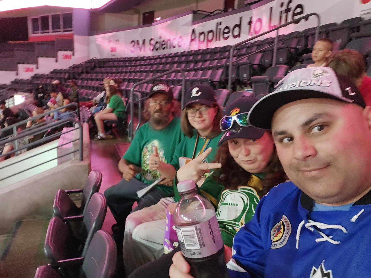Knights Memorial Cup Game 1 after party cheering on @LondonLightning.  Section 104, Row M, Seat 5. #GetStruck