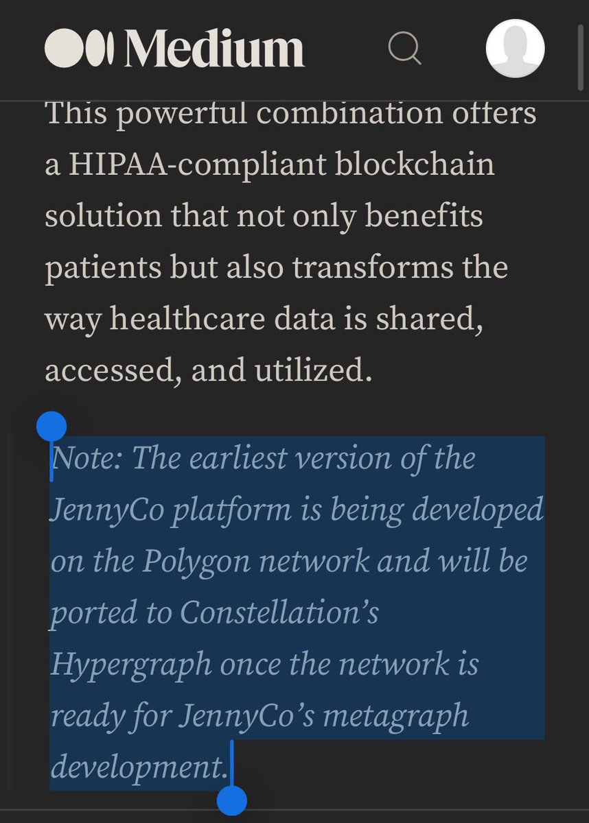 @KevinTboi @JennyCoInc Right from the horses mouth 🧐Note: The earliest version of the JennyCo platform is being developed on the Polygon network and will be ported to Constellation’s Hypergraph once the network is ready for JennyCo’s metagraph development.