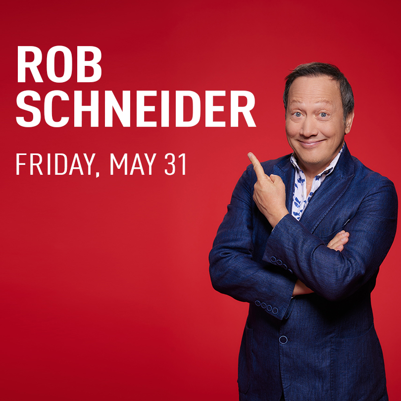 🎤 The hilarious Rob Schneider, well-known for his acting, comedy, screenwriting, and directing, will be here Friday, May 31, 2024! Get ready to laugh out loud with the award-winning stand-up comic, tickets start at just $44.99: bit.ly/3HH4kj1 18+ event.