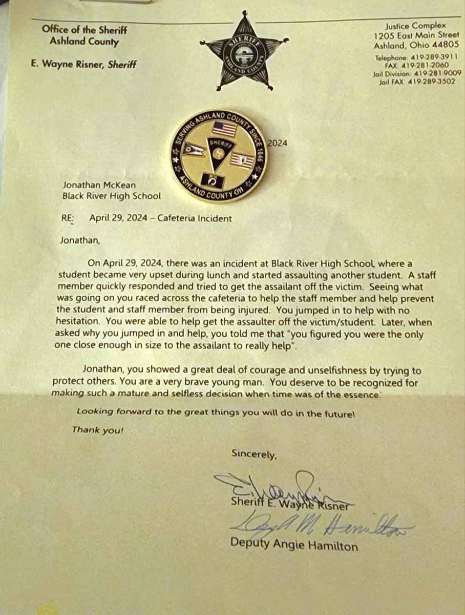 I saw a post yesterday about being a great athlete. It's not what you do on the field but what you do off of it.  People will not remember your football stats, but they will remember your character  and how you treated them.  <a href="/JonathanMcKean2/">Jonathan McKean</a>  Thank you for being you. Love you.