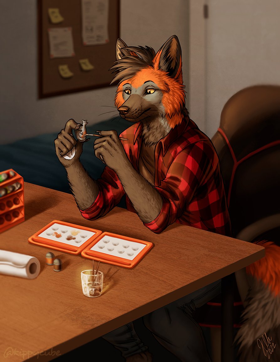 Some rainier days are best spent with indoor hobbies 🦊🖌️

(Reposted, done for Harlan)