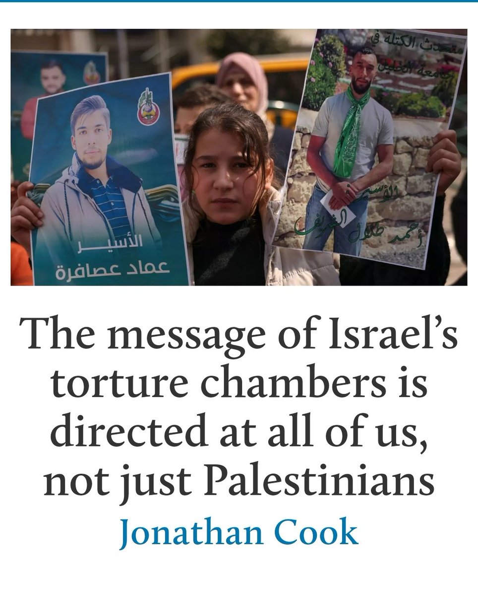 @Jonathan_K_Cook @RedPallyCat If you don't read anything else this week/weekend, READ THIS! 🙏🏻 😱 Absolutely horrific details told by 🇮🇱 whistleblowers about the vengeful torture #Palestinian #hostages are put through by #IOF #lsraeliOccupationaForces in #SdeTeiman 'detention camp' middleeasteye.net/big-story/isra…