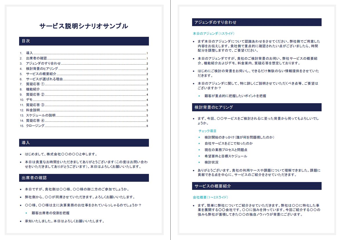 takahisa_ide's tweet image. 営業資料を改善するなら、スライドに触る前に商談のシナリオから見直すことをおすすめします。

営業資料でよくある課題は商談で話すべき内容や流れになっていないことです。そもそも話すべき内容や流れ自体の定義がないこともよくあります。…