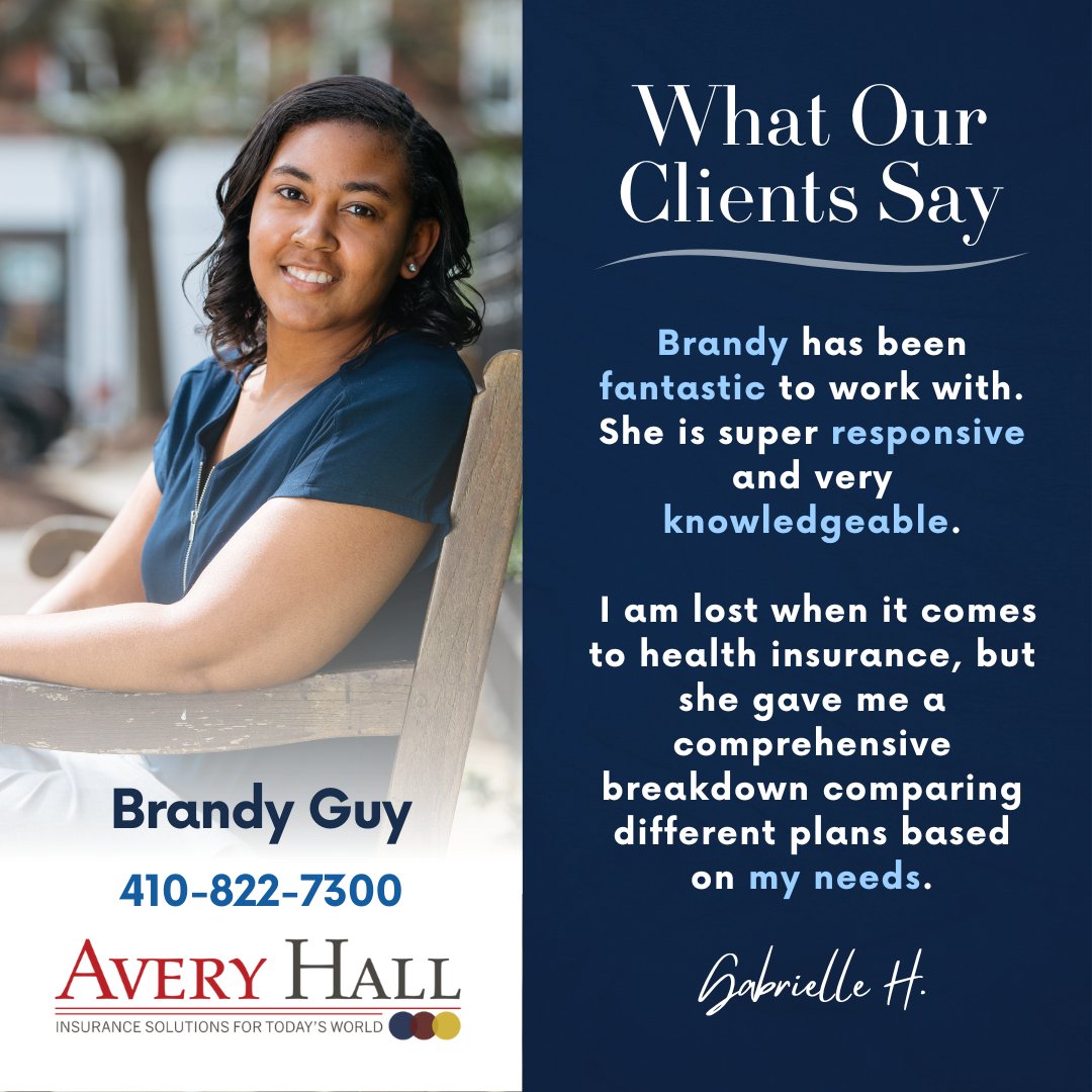We love to hear from our clients! 😍 Thank you for your kind words, Gabrielle, and way to go Brandy! Our agents strive to make the insurance process stress-free clients. Contact Brandy for health insurance or Medicare Supplement help today at 410-822-7300 📲 #review #feedback