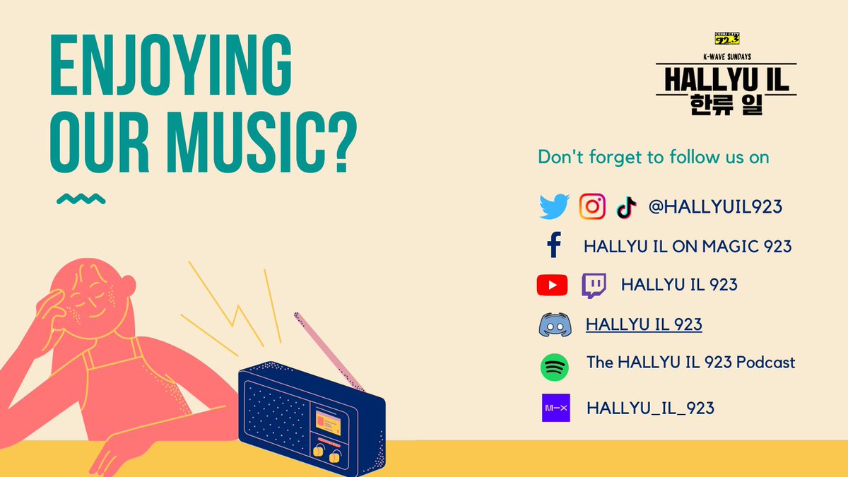 We'd love to hang out with you, mae-il ... Please do give us a follow. We're also on Discord (discord.gg/UbM3J8GGSD) and on Spotify (The HALLYU IL 923 Podcast). See you there 🙂