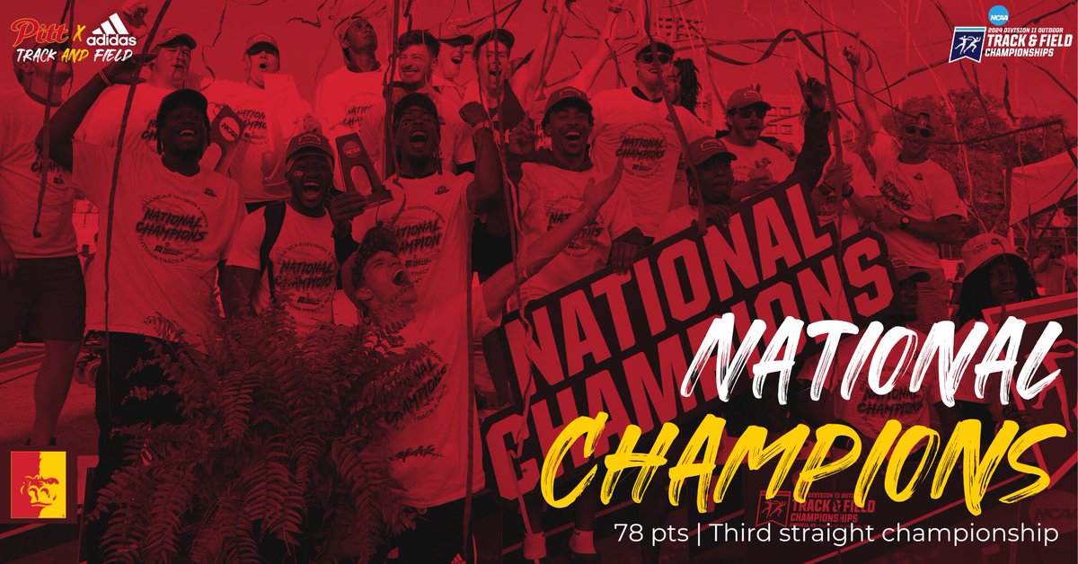 NATIONAL CHAMPIONS‼️ The Gorilla men bring home the Division II Outdoor Track and Field National Championship with 78 total points 🦍💪 It's the THIRD STRAIGHT outdoor title for the Gorillas.