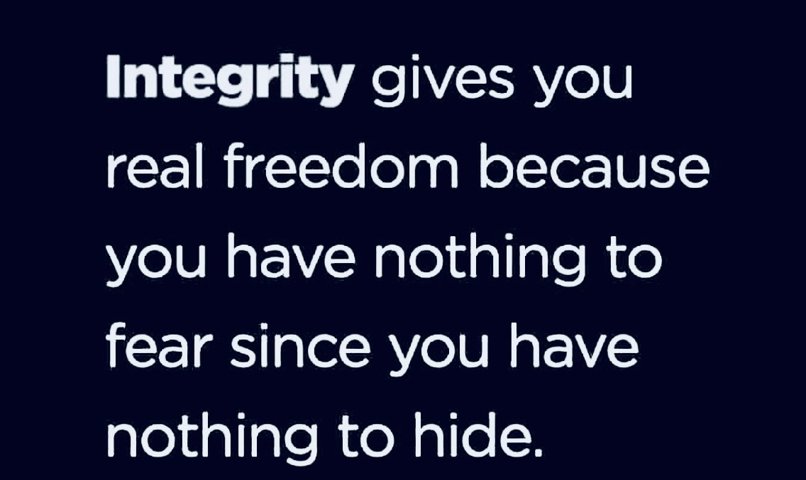 ….And it scares those who have none. You reap what you sow. If integrity escapes you, every sunrise brings with it fear of being exposed for all of which you lack. You trust no one because you yourself know you cannot be trusted. The righteous warriors are here to save us. 🙌🏼