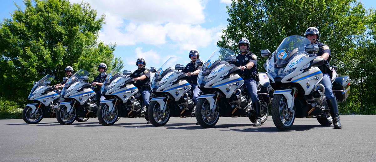 Big shoutout to this group of #BCoPD motorcycle officers who successfully went through recertification recently. Aside from having their riding skills tested, an unexpected guest slithered onto the course and assisted in testing the officers’ defensive driving skills.