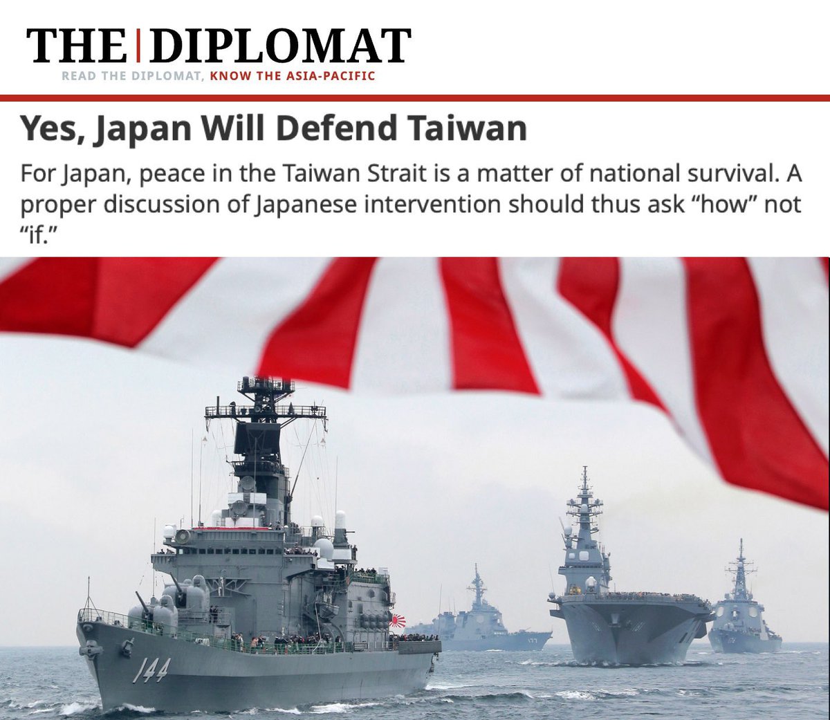 🚨Update: Tokyo stated that it will defend Taiwan, because it recognizes Taiwan as an independent nation, not a province of China. Japan states it will not publicly declare that They recognize Taiwan as independent, but in reality they do. And Japan will defend Taiwan along with