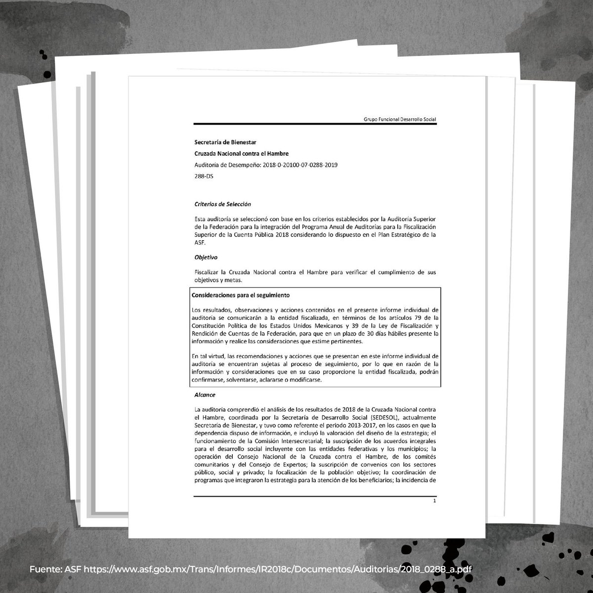 Conclusión: La Cruzada Contra el Hambre del sexenio priista fue cero resultados, más pobreza alimentaria y derroche indebido de 8 mil mdp. Todo quedó documentado en un informe de la <a href="/ASF_Mexico/">Auditoría Superior</a> 

asf.gob.mx/Trans/Informes…