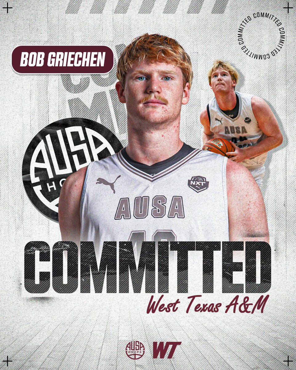 Congratulations @BobGrieche49150 on his commitment to @WestTXD2Hoops to play for @coachtombrown this coming fall. Bob has come off a big time showing on the @PRO16League @NxtProHoops this Spring in Memphis and Wichita. He showcased his high motor, versatility and relentlessness