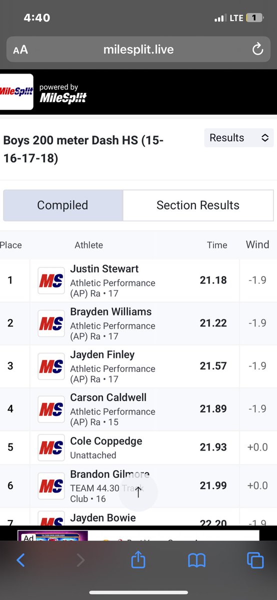 Incoming freshman runs New pr of 21.89 🚨into a -1.9 headwind 😤