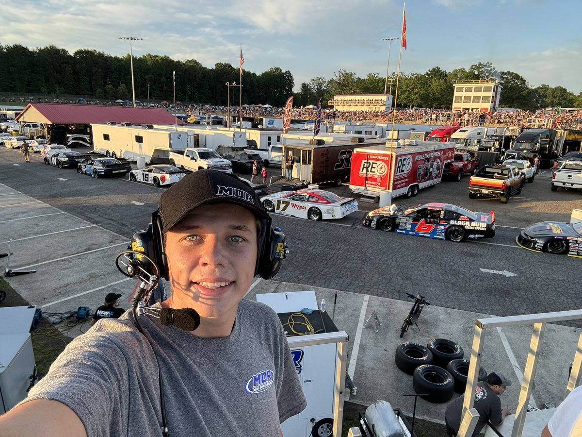 Working the pits at @racetrico for the @CARSTour race. These @mikedarneracing late model stock cars qualified 12th & 13th. Got some work to do but we will make it happen.  Watch it all NOW on @FloRacing .