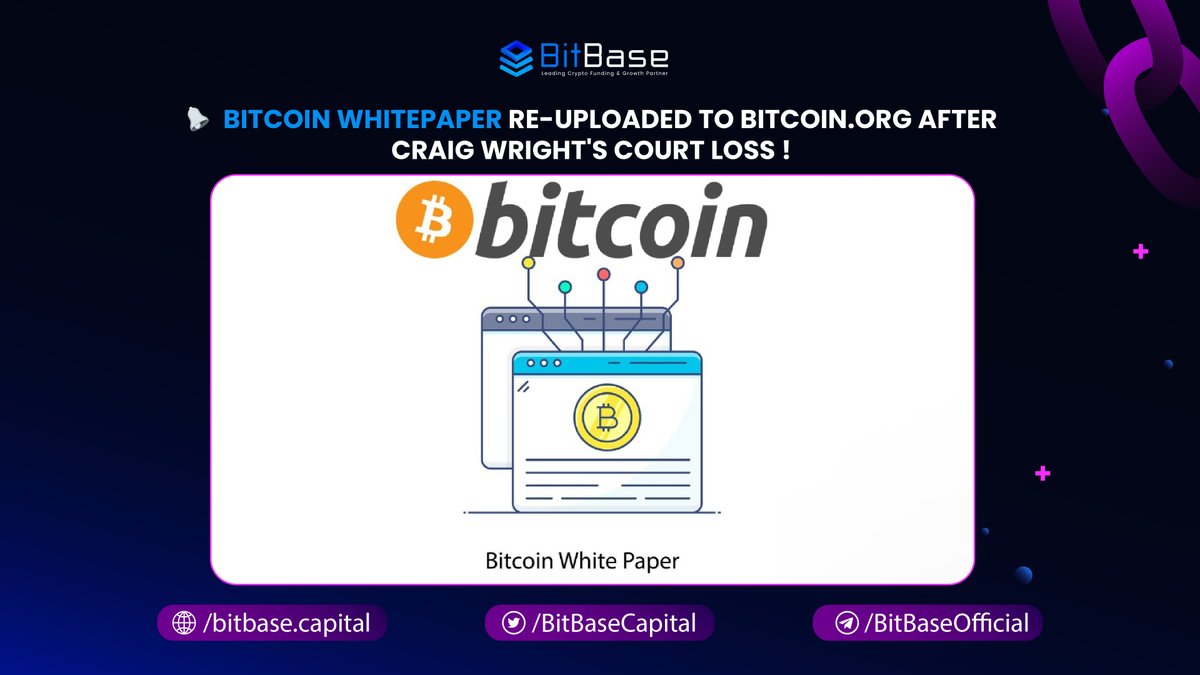 Bitcoin White Paper Returns to Bitcoin.org Despite Legal Battle 🚨 Update: The Bitcoin white paper is back on Bitcoin.org after Craig Wright's failed bid to prove he's Satoshi Nakamoto. However, UK users still face access restrictions due to legal