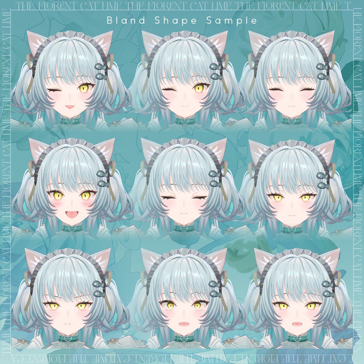 「【VRChat向け3Dモデル】 「白猫のライム・フローレン(Lime Flore」|河地りん@次GWﾃｨｱ_G-55bのイラスト