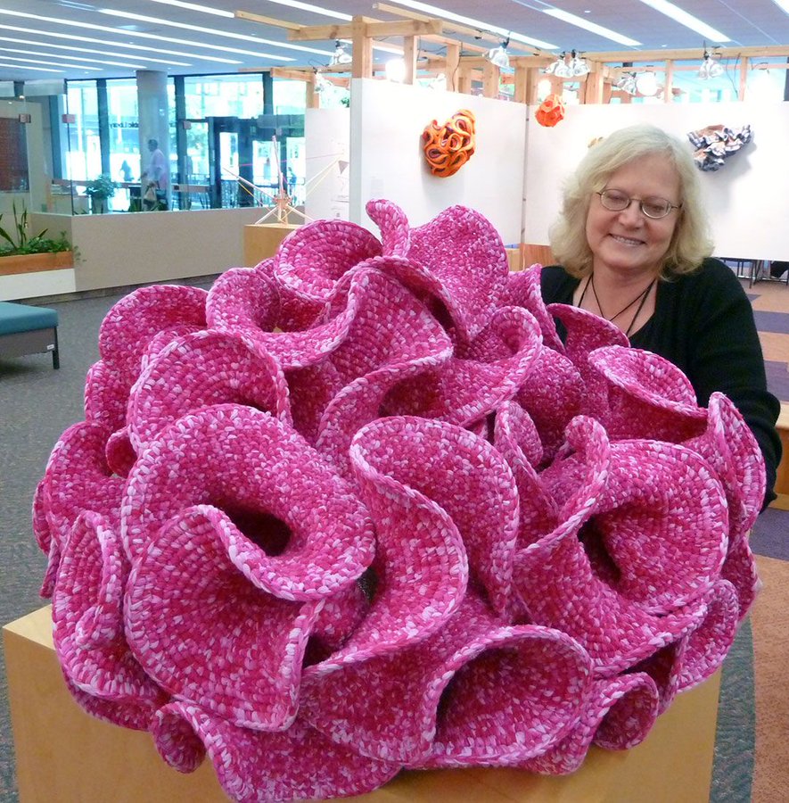 Daina Taimina, a Cornell University mathematician uses crochet to demonstrate Hyperbolic Geometry #womensart