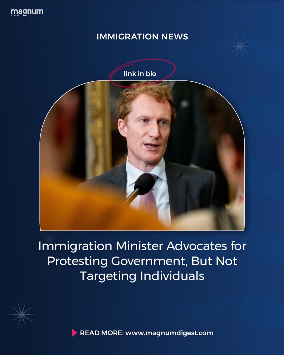 magnumdigestca's tweet image. Advocating for change without targeting individuals. The Immigration Minister's call for peaceful protests emphasizes respect and solidarity. Read more ⬇️:
magnumdigest.com/canada-immigra…

#ProtestWithPurpose #CivicEngagement #Respect #SocialJustice #Immigration #MagnumDigest