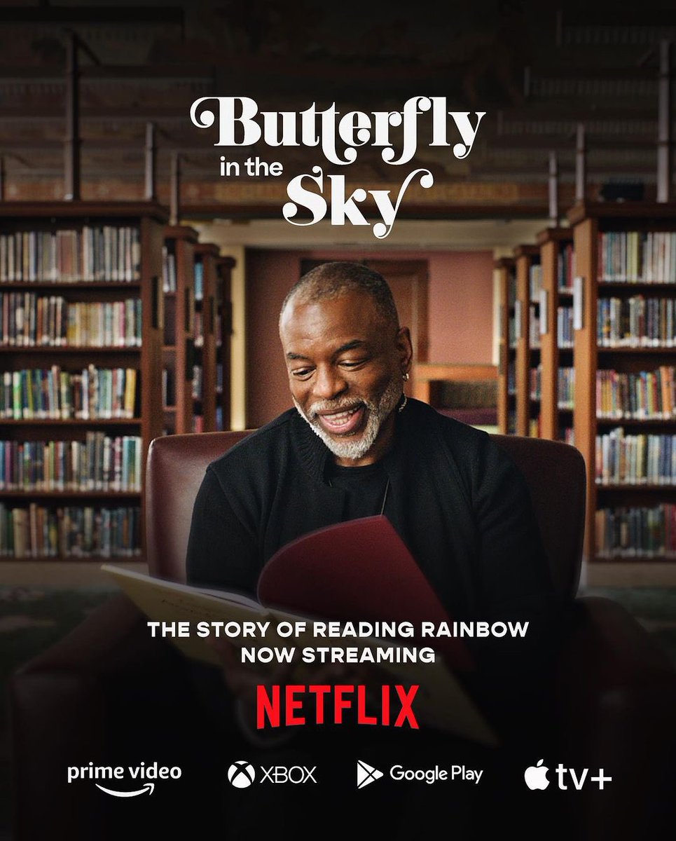 So proud to have been on the producing team for this film. 🌈📚🦋
•
BUTTERFLY IN THE SKY: The Story of Reading Rainbow is now available on <a href="/Netflix/">xᴉlɟʇǝu</a>, including host <a href="/levarburton/">LeVar Burton</a> 

#readingrainbow #pbs #netflix #levarburton #femalefilmmakers #womeninfilm #documentary