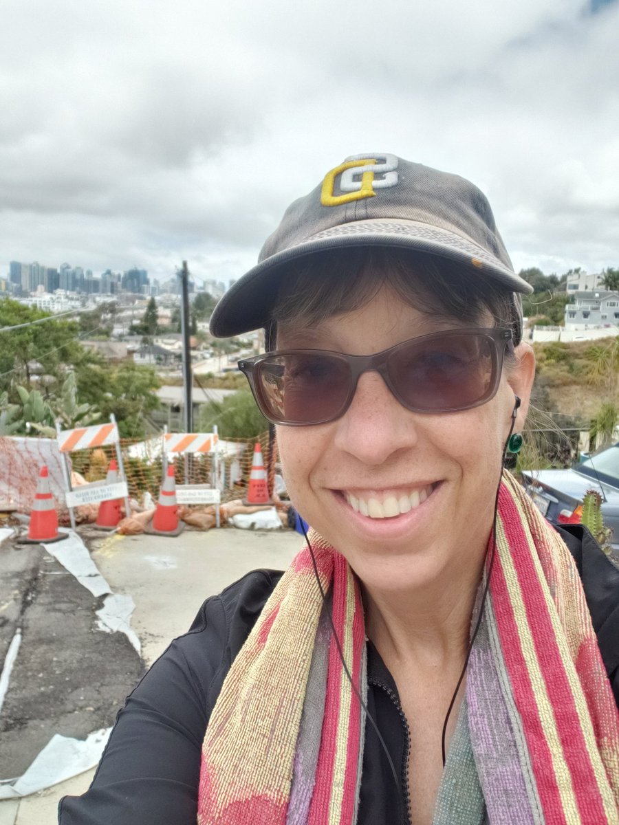LLyzabeth's tweet photo. Happy #TowelDay! I went on a hike; in the 1st photo I was trying to get the skyline, and got the Vogon construction equipment. I kept trying to capture the gorgeous scenery and ended up getting dirt, dead grass, and the side of a hill. Ah well, at least I knew where my towel was. https://t.co/Nqc52egCnf