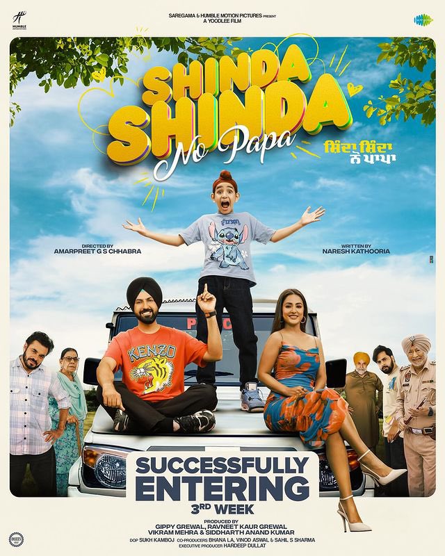 Shinda Shinda No Papa Successfully Entering 3rd Week 🤩

#ShindaShindaNoPapa in Cinemas Now

Book your tickets today

@GippyGrewal 
#realhinakhan #munishomjee @OmjeeGroup @humblemotionpic @YoodleeFilms #saregamapunjabi @mitublange