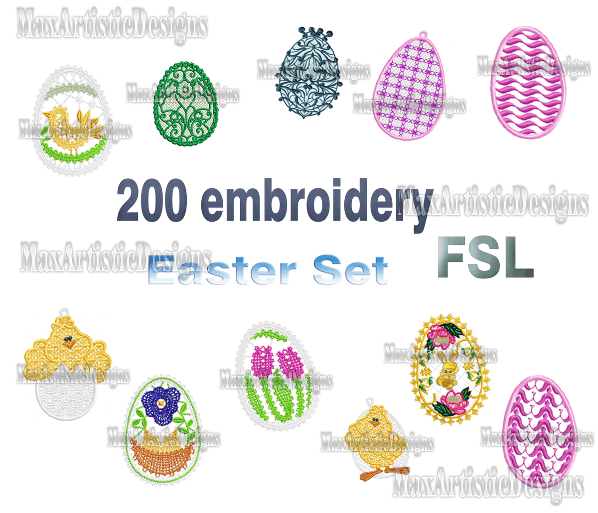 240+ fsl easter eggs embroidery files in PES PDF formats for machine embroidery projects - Download tinyurl.com/2yasxnce