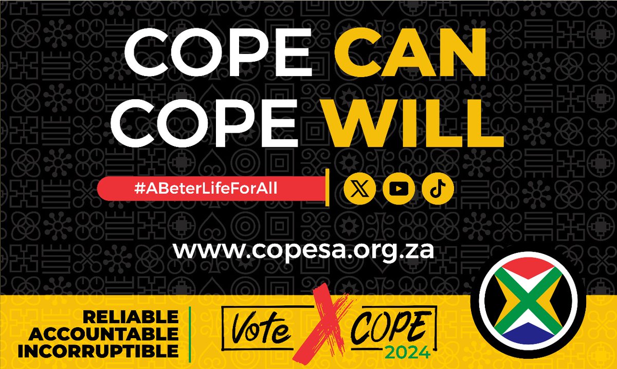 Sek'sele kancane. 3 Days to go, VOTE COPE 
Ballot 1 Vote COPE 
Ballot 2 Vote COPE
Ballot 3 Vote COPE 
@pakesdikgetsi @MTLekota @LoateTeboho