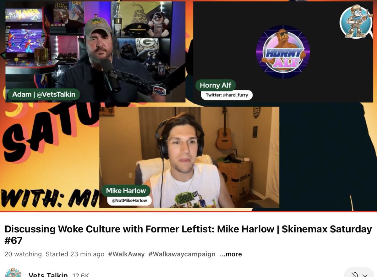 @VetsTalkin Thank you SO much for having my bestie @NotMikeHarlow on tonight and giving him a platform to be his awesome self! I’ve seen him do A LOT of streams on different channels, some short and some total marathons, and this was by far one of the best! Freaking HILARIOUS! 😂