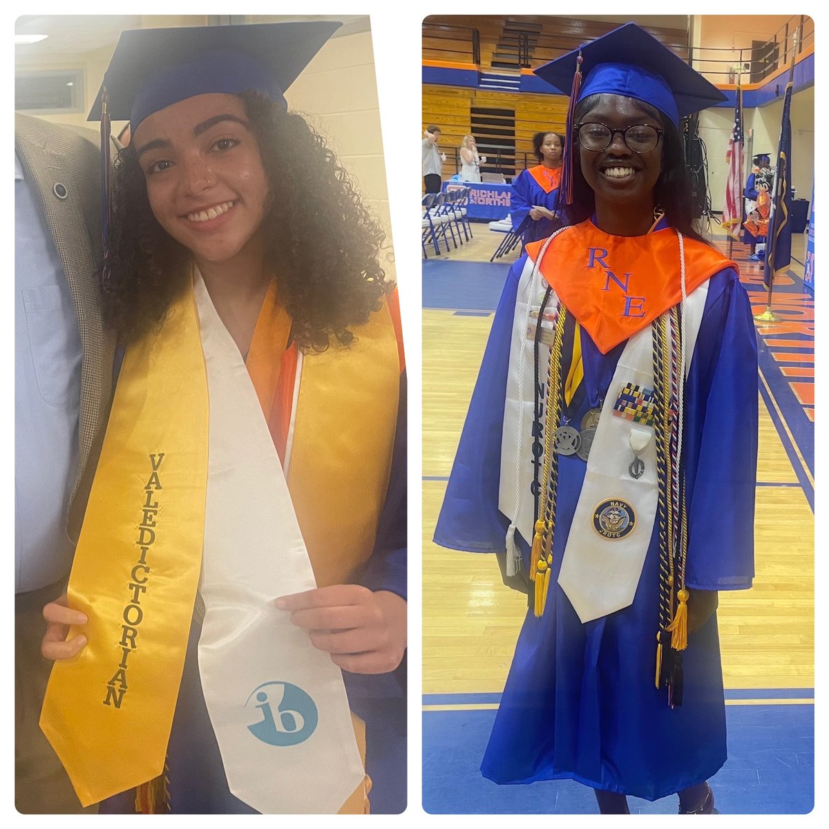 Congratulations Alyssa, Class of 2024 Valedictorian and IB Diploma Program Candidate. Congratulations Jayla, Navy ROTC $180,000 Scholarship Recipient and IB Career-related Program Candidate @RNECavaliers @Cavplex @northeaststugov @PCA_RNE @RNE_Counseling @FrederickGaston