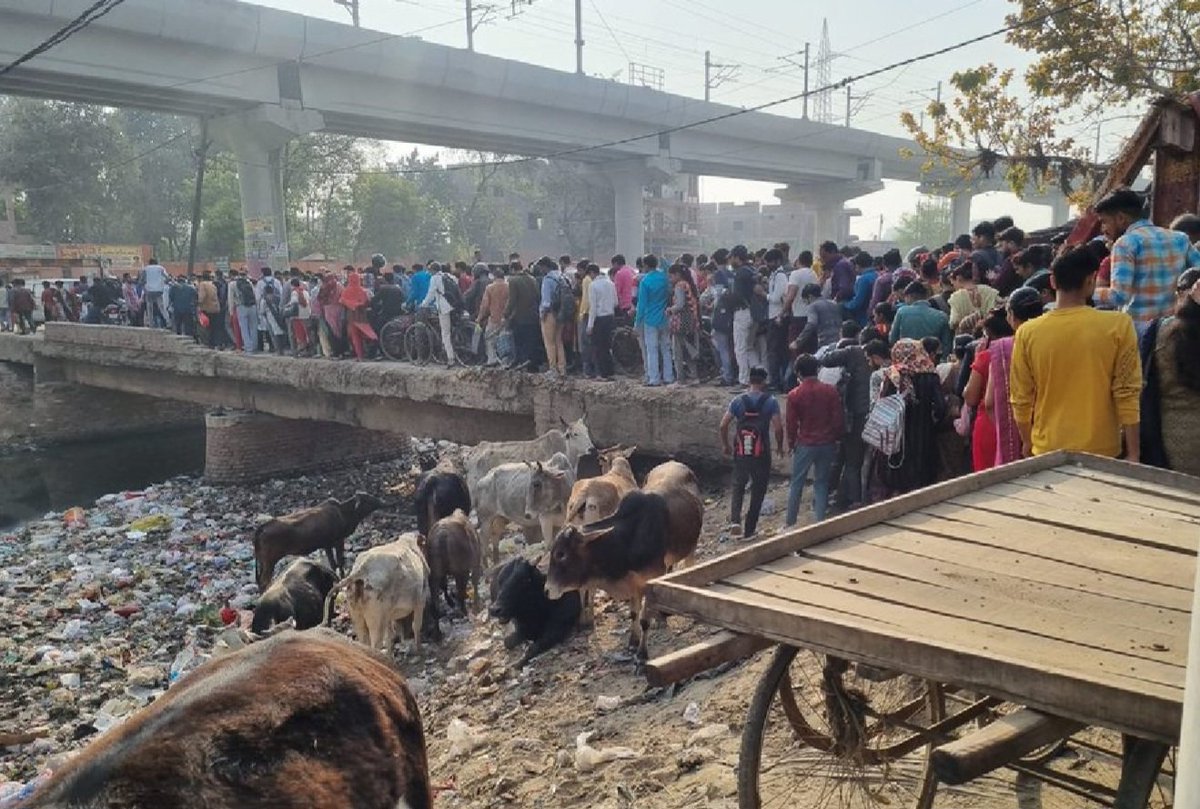satendra_bhati's tweet photo. @noida_authority @apcuttarpradesh @CeoNoida @ChiefSecyUP @dmgbnagar @dr_maheshsharma @myogiadityanath @NandiGuptaBJP @PankajSinghBJP @SBM_UP यह स्थान मेट्रो स्टेशन सेक्टर 81 नोएडा के सामने गांव सलारपुर के पुल का है, Noida प्राधिकरण मात्र सेक्टरों पर ही ध्यान देगा या गांव में रहने वालों को भी इंसान समझेगा। एक नए पुल और सफाई की यहां बहुत आवश्यकता है। https://t.co/x0sbbB94Mc