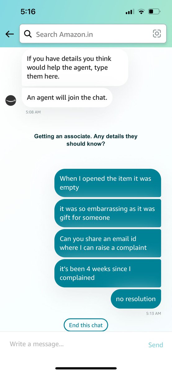 PriyaVijay5's tweet image. We live in Bahrain and wanted to gift my husband’s niece, who is staying in India. So, we placed an order online with Amazon India, gift-wrapped it, and included a message. The package was sent to my husband’s parents’ place, where they reside. 
#AmazonIndiaFail #NoResolution