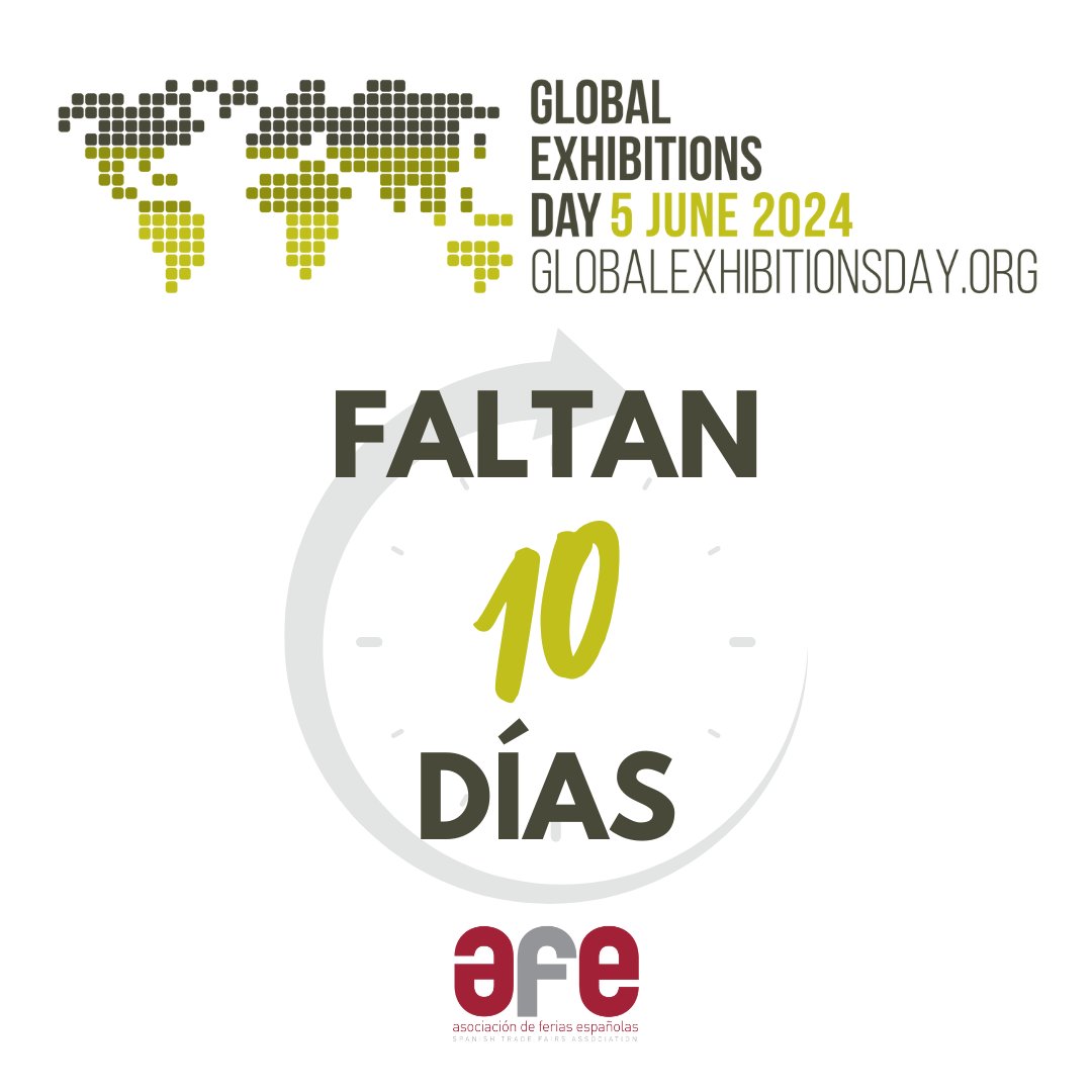 📅¡Faltan 10 días para celebrar el #GlobalExhibitionsDay! ♻️ Las exposiciones fomentan la innovación en sostenibilidad, creando soluciones más verdes para el futuro. #GED2024