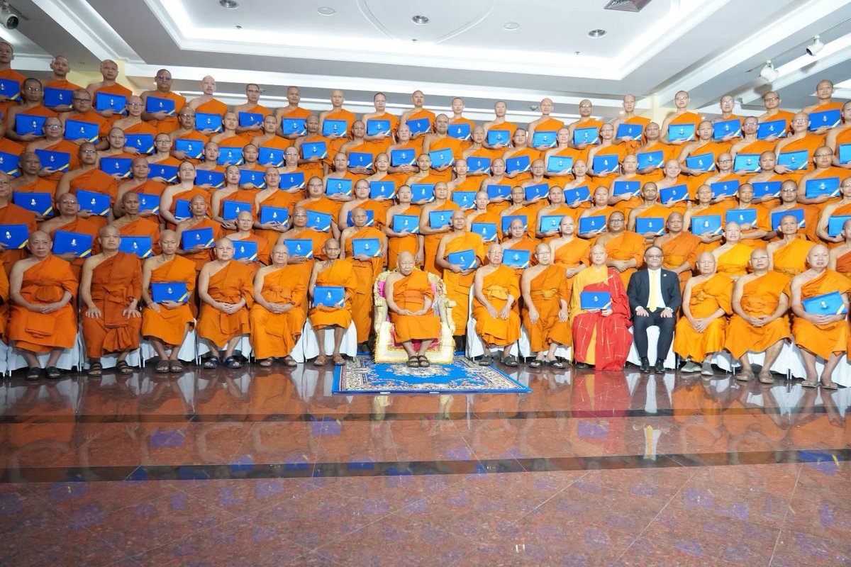 Amb @nageshsinghIFS was recognized as Honorary Lay Dhammaduta by Most Ven Somdet Phra Mahathirachan representing Sangharaja of Thailand at Mahachulalongkorn University during the convocation of 30th batch of Dhammaduta Monks to be posted as #Buddhist #Dhamma diplomats abroad.