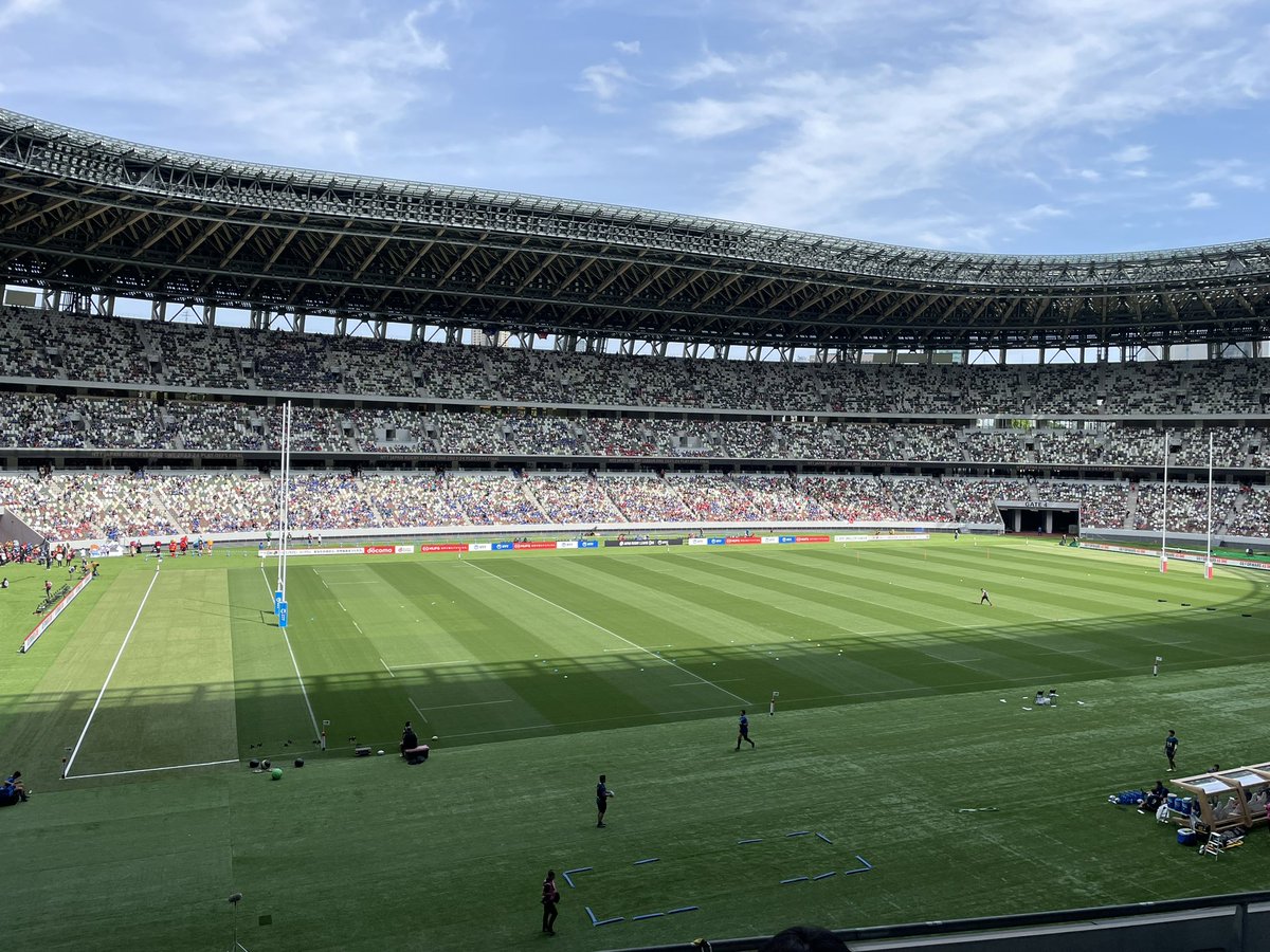 Might not be Mt. Smart but not a bad place to watch rugby at all! Wild Knights v Brave Lupus in the Japan Rugby League One final.