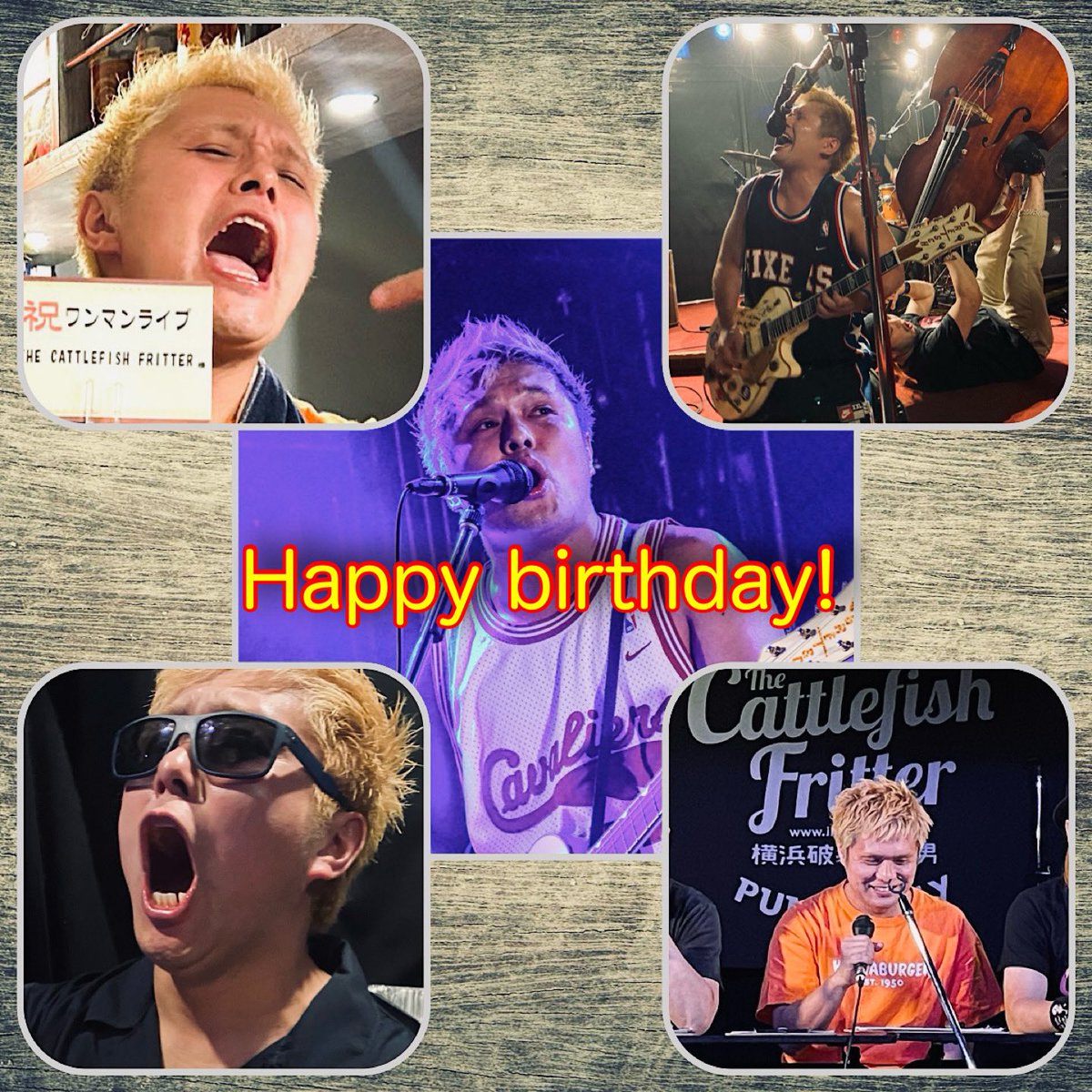 T_CF_F_official's tweet photo. 🦑本日5/26は凄井テツオ（gt.vo）の誕生日🍰✨
活躍はイカフリだけに留まらず、弾き語り、凄井ブラザーズ、と幅を広げて活動🎵
【半袖短パン】は、もはや彼の代名詞🌟
黄金の風の様に、今宵も何処かで、ロックな風を吹かし、世の中を盛り上げてくれる事でしょう‼️
おめでとう御座います㊗️ https://t.co/jvSOiYtuWw
