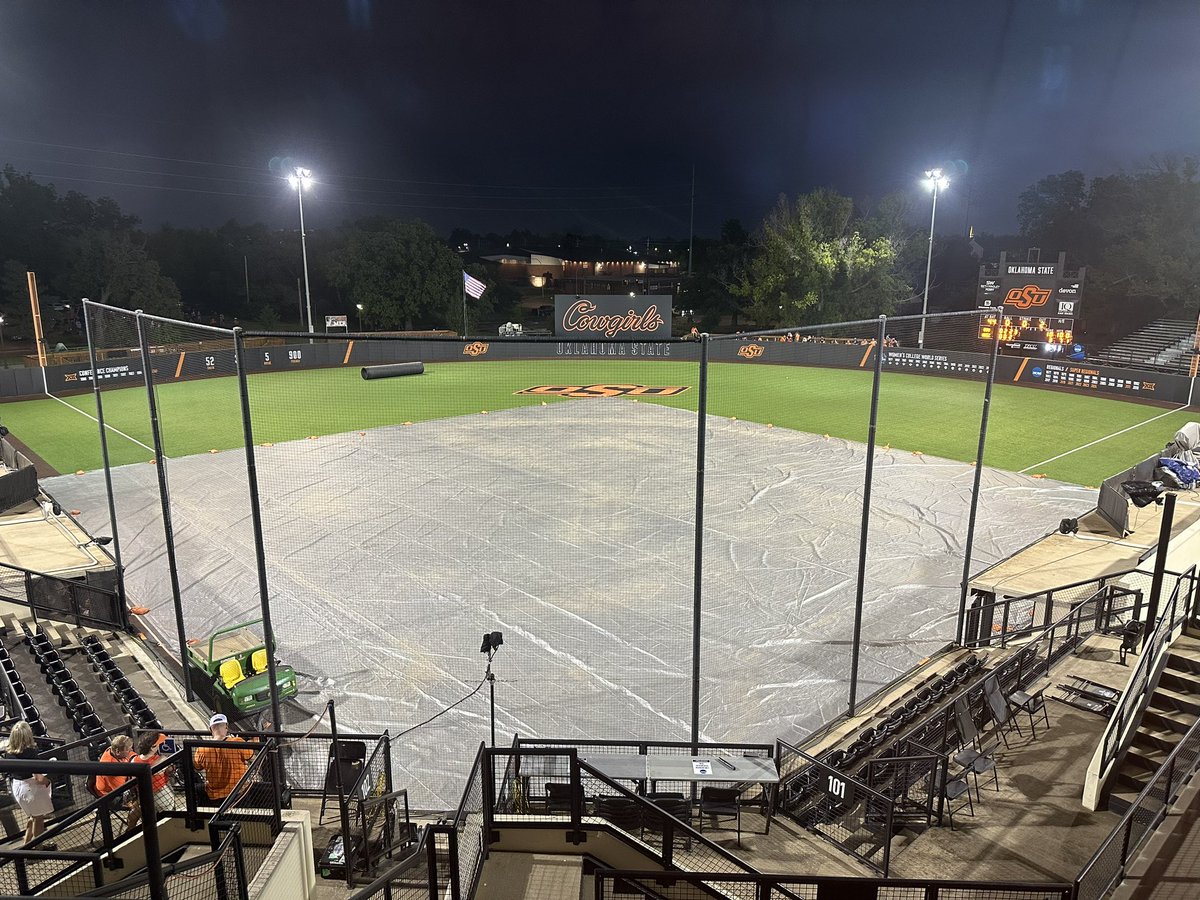 Still in a weather delay with the tarp on the field. Updates will be posted as they become available.