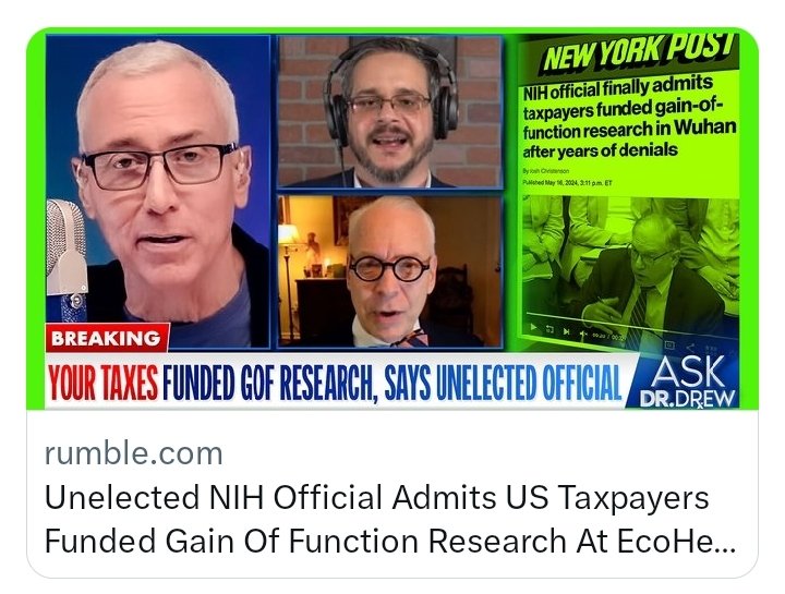OVNIS_UFOs's tweet photo. 💉🧬⚠️🚨🇺🇸Funcionario #no #electo de los #NIH #admite que los contribuyentes estadounidenses #financiaron una #investigación de #ganancia de función en #EcoHealthAlliance y el Instituto de Virología de ☣️🇨🇳#Wuhan con Jeffrey Tucker y Auron MacIntyre – Pregúntele al Dr. Drew
https://t.co/PdpjRMM2ci