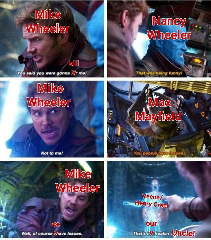 Darkcrowprince1's tweet image. #strangerthings #wheelers #creels #henrycreel #mikewheeler #theories #strangerthings5 predictions for season 5. Lol 😂