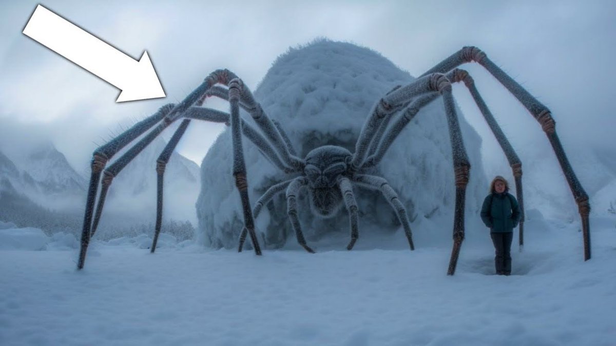 I was searching for “giant spiders in Antarctica” on Google, and this picture came up. At first I saw nothing, but once I saw what the arrow was pointing at… whoah!