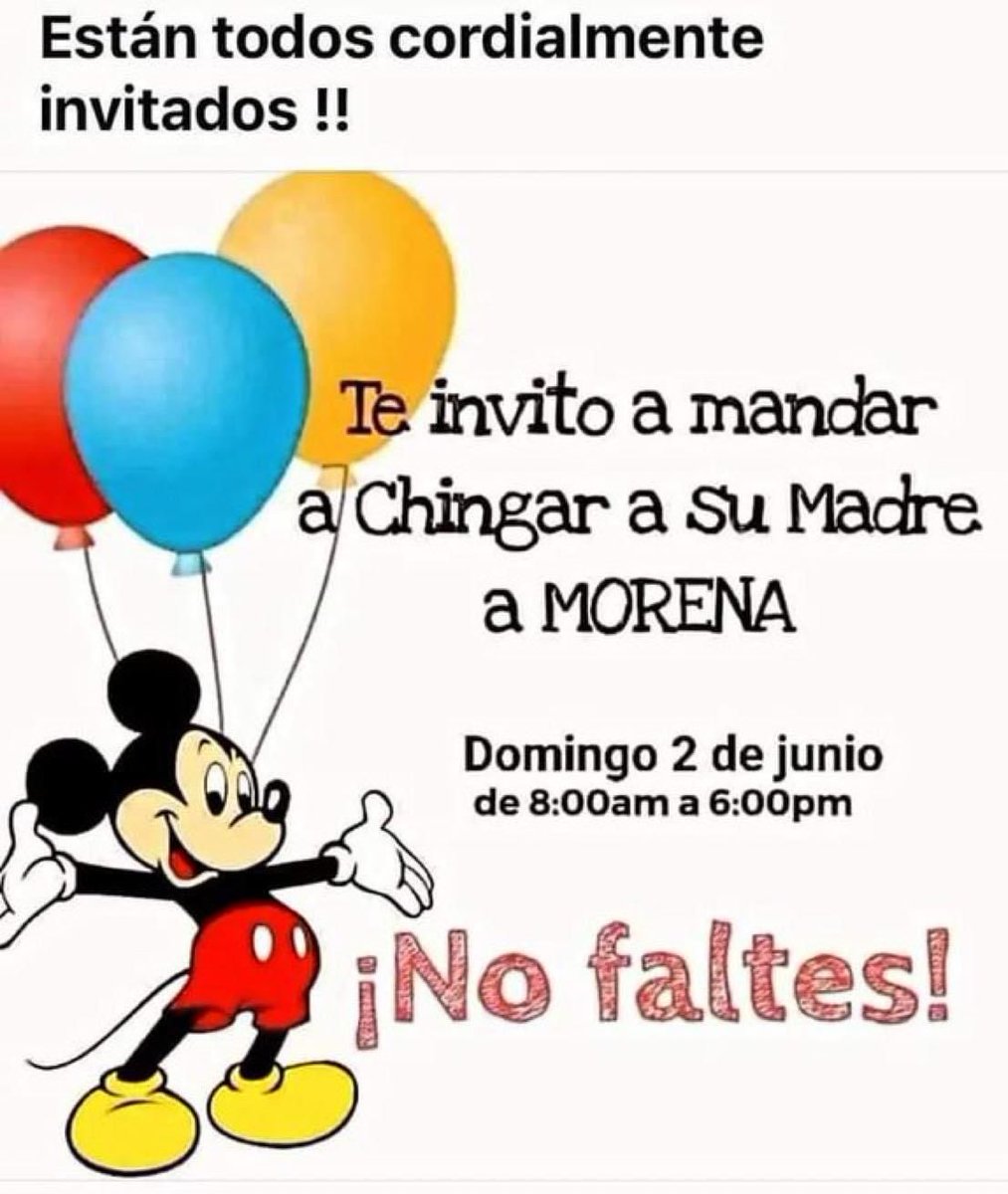 Amiguitos  los invitó a mi fiesta...

Este 02 de junio, Tu invitación es tu #INE 🫵
Atte. 
Democracia.

#VotaXochitl🩷
¡No faltes!