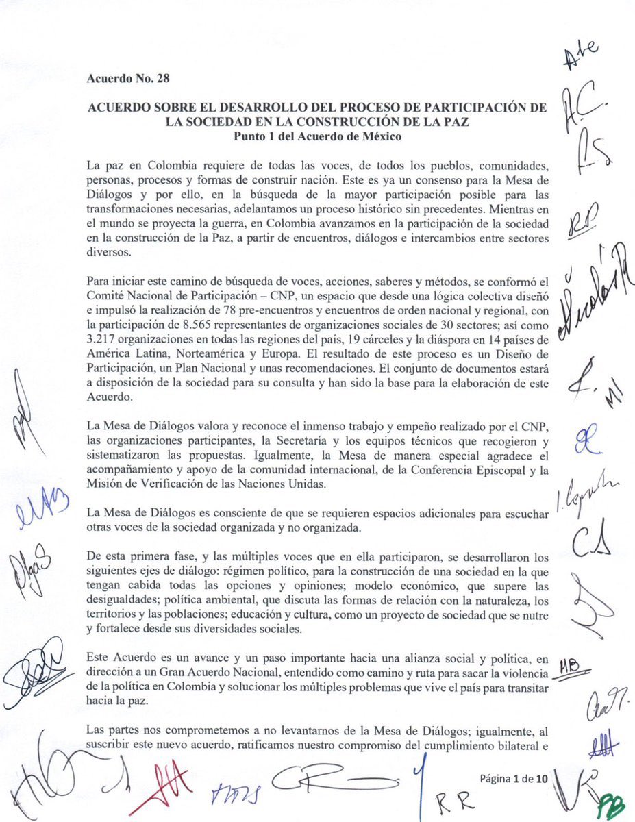 Parece una simple firma, pero en realidad este acuerdo entre el Gobierno y el ELN es un gran paso hacia la Paz Total. Todas y todos aquellos que con odio lo rechazan solo quieren condenar a Colombia a la guerra. Es el momento de que toda la sociedad Colombiana se una para