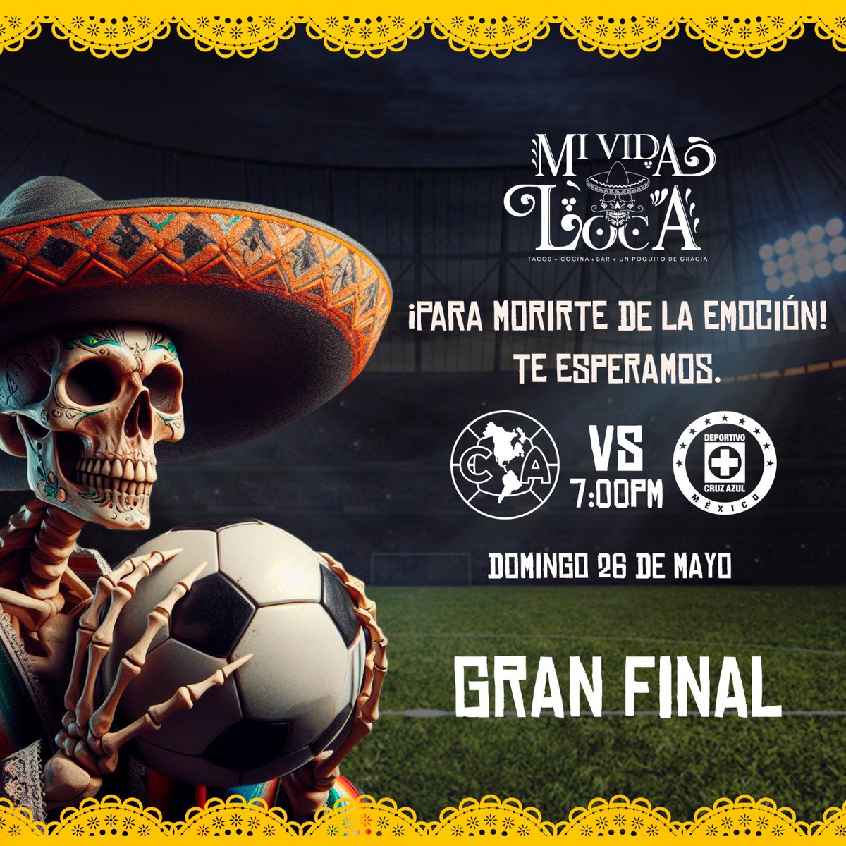 MiVidaLocaTacos's tweet image. ¡Ven a disfrutar de la gran final del #FutMx!

Te esperamos a #MiVidaLoca.

Visítanos en #PlazaLaReserva #ElCampanario.