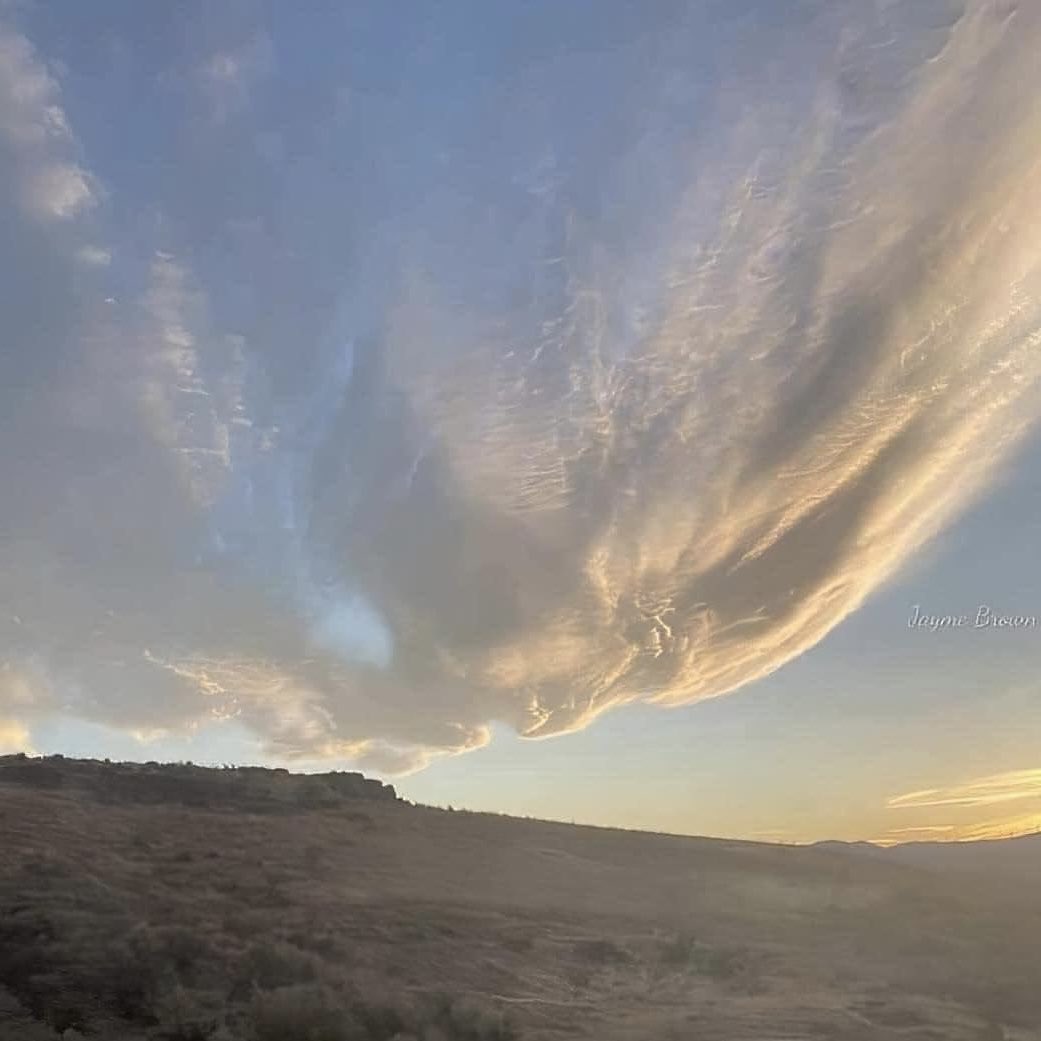 Am I high off of cleaning chemicals or does this look like a cloud whispering to the earth?