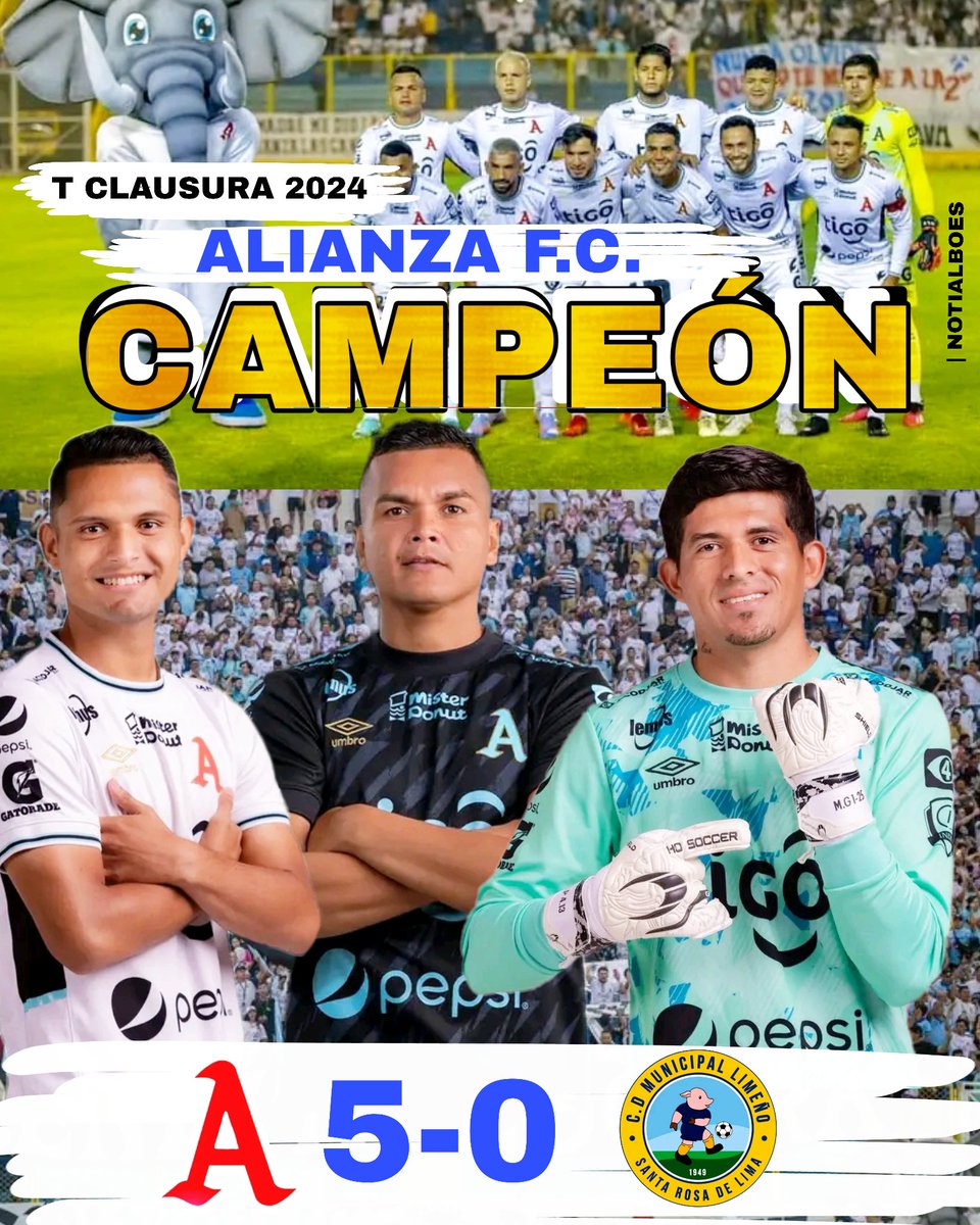 notialboes_afc's tweet photo. #AlianzaFC CAMPEÓN CLS 2024
- Final del Partido #AFC 5-0 #CDML
- 4 goles de Emerson Mauricio
- Uno de Henrry Romero
Alianza consigue un titulo mas.
. https://t.co/ouM07vhc6n