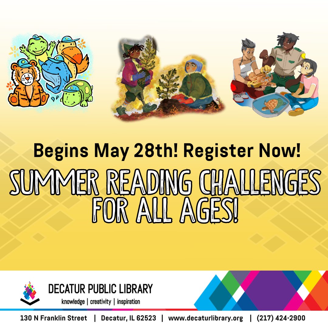 LibraryDecatur's tweet image. Decatur Public Library offers Summer Reading Programs for everyone!

Learn more:
ow.ly/VXKt50RCq31

 #SummerReading #DecaturLibrary #LibraryPrograms #ReadingCommunity #BookLovers #ReadMoreBooks #LibraryLife #Bookworms