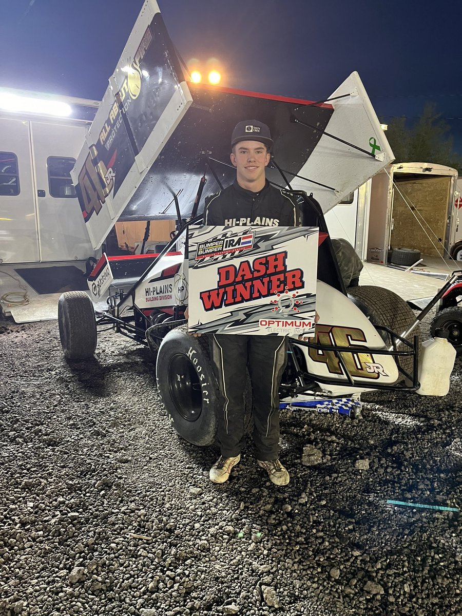 Blake Nimee Racing picks up the Optimum Electric dash-1 win and will start on the pole in tonight’s feature 
Joel Myers Jr. Racing picks up the dash-2 win
