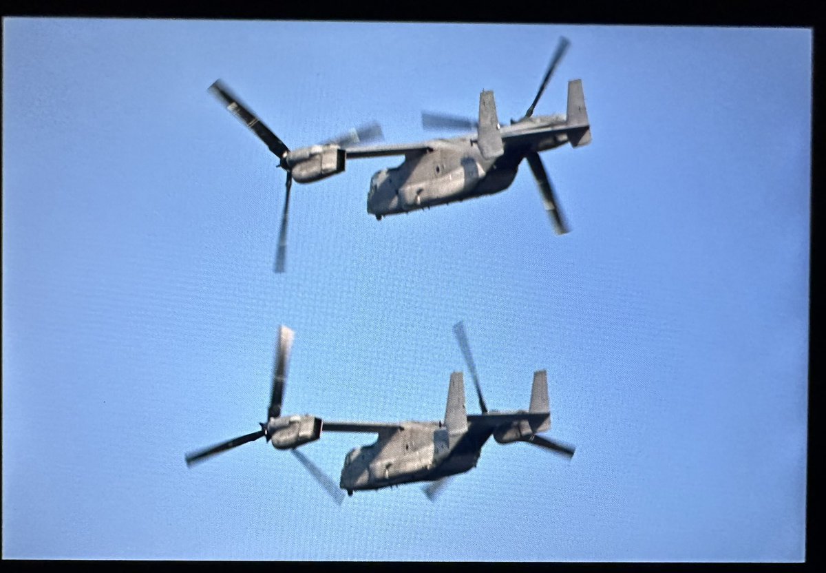 I saw 2 kinds of Osprey’s today at Gulf Shores AL. The fish catching banded kind and the dope ass 2 ship twin rotor kind. These USMC are from VMM-266 from MCAS New River NC probably rolling into PCola tonight. These are back of the camera grabs.