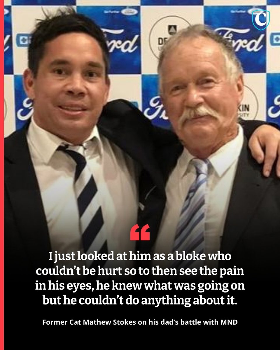 Former Cats star Mathew Stokes still remembers the call when he found out his father John had been diagnosed with MND. Stokes tells his father's story to @gullanHeraldSun READ MORE ▶ bit.ly/454uO96